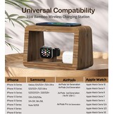 draadloos laadstation, 15 W, snelle draadloze oplader, nachtlampje met 3 kleuren en instelbare helderheid, laadstation voor iPhones/Air Podes Pro/iWatches