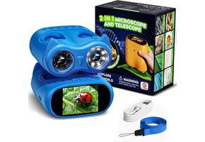 2-in-1 Kinder Microscoop & Telescoop Blauw | 1000x Vergroting | 33% Korting