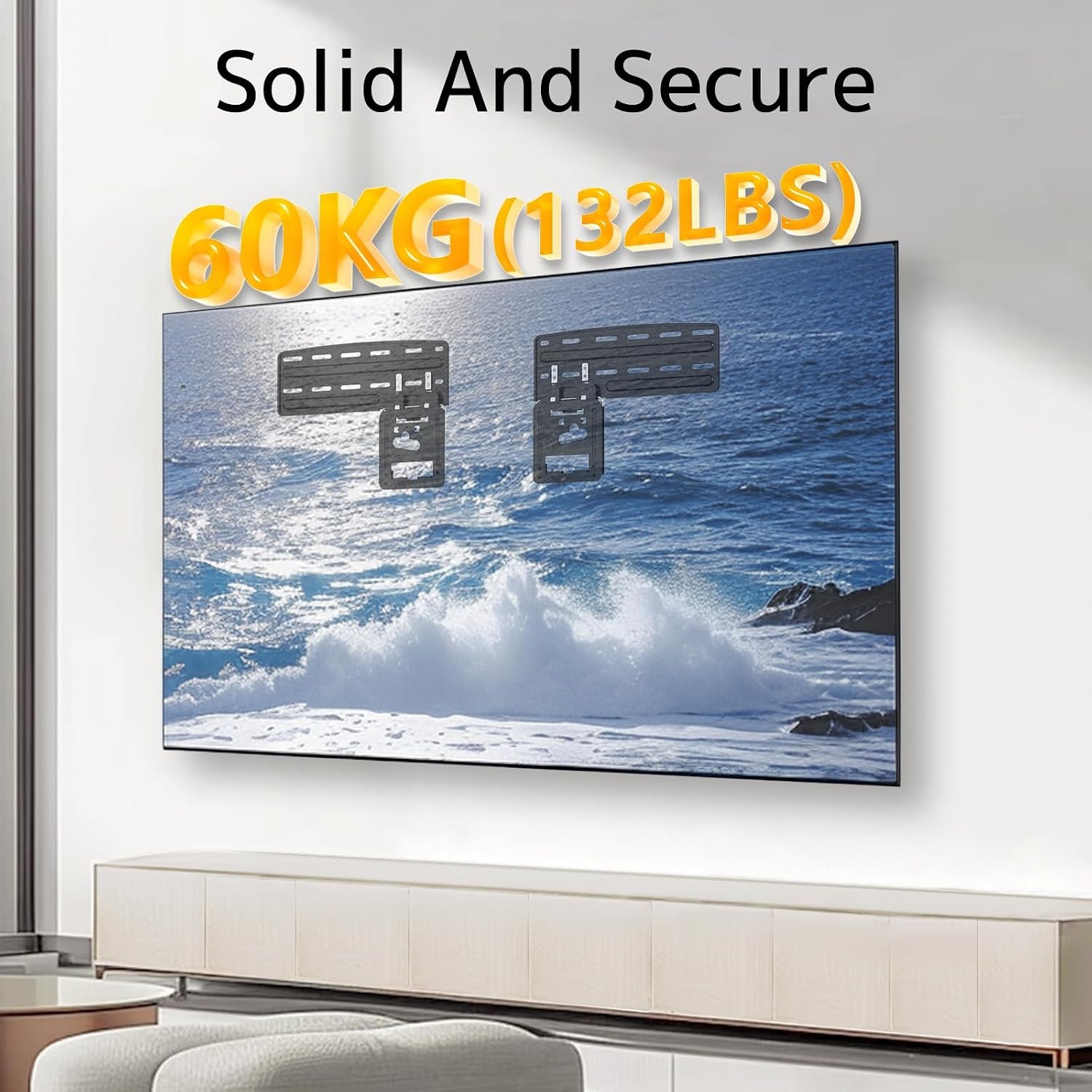 Ultra Slim wandhouder voor Samsung (2021) 43-85 inch tv's, tv-muurbeugel voor Samsung met een maximaal gewicht van 60 kg, VESA max. 1700 x 800 mm