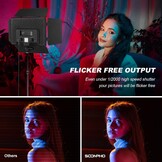 Soonpho 2 stuks videolicht LED RGB paneel met roosterdeur 2500-8500K dimbaar 20W fotografie studio licht met 1,6 m statief standaard en mobiele telefoonhouder voor video Youtube Live
