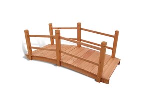 Houten Tuinbrug 140 cm met Leuningen - Romantische Sfeer