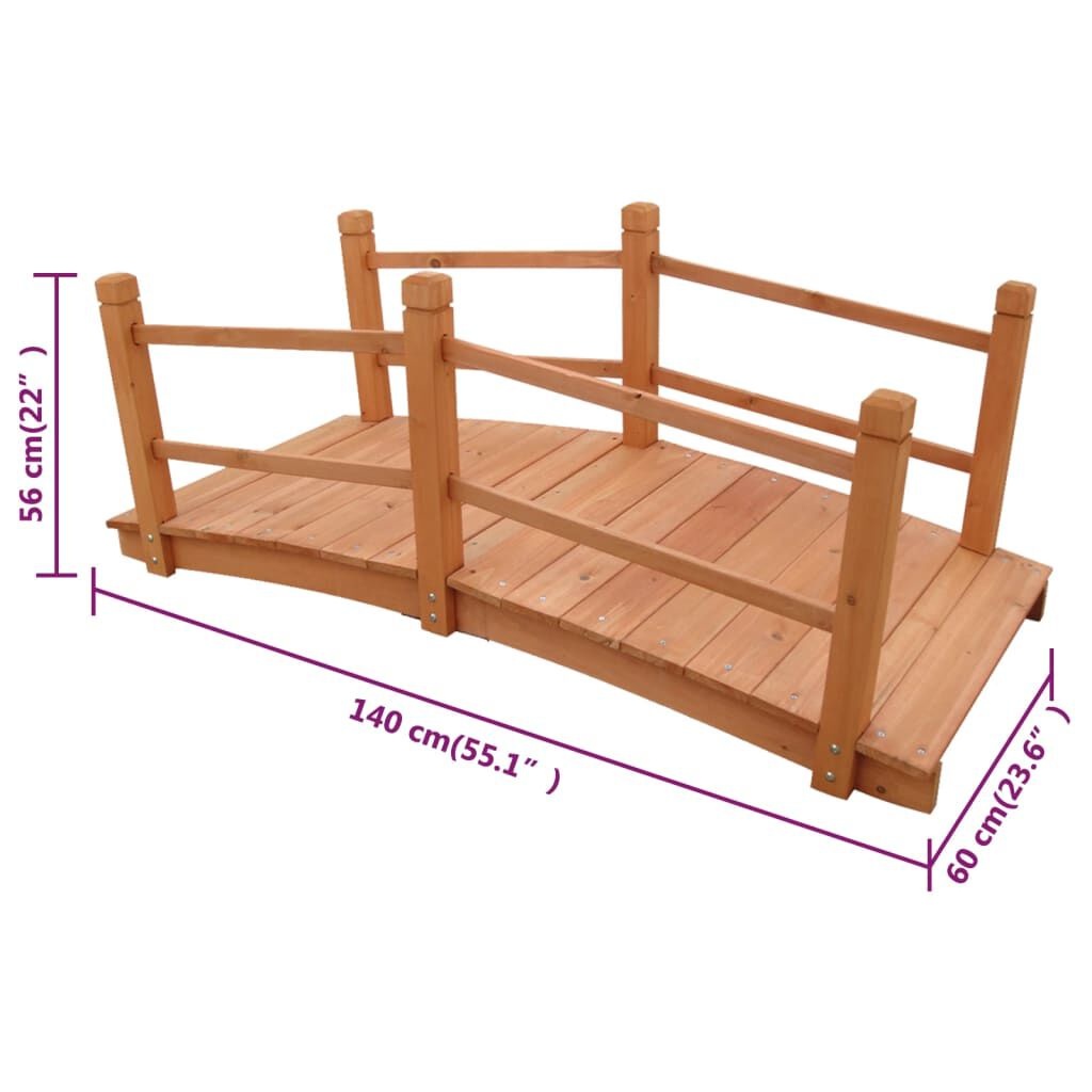 vidaXL Tuinbrug 140x60x56 cm