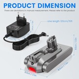 Klickstil SV15 3900mAh V11 accu voor Dyson, met oplader, ASUNCELL reserveaccu voor V11 Torque Drive, Outsize, Absolute, Extra, V15, Detect Absolute, Extra, SV15, SV16, SV22, handheld accustofzuiger