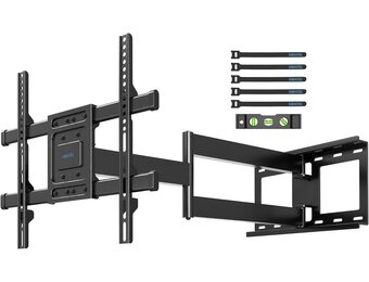 BONTEC TV-Muurbeugel met 850 mm Extra Lange Scharnierarm voor 32-70 Inch LCD/LED/OLED-TV's tot 60 kg, Kantelbaar, Zwenkbaar, Draaibaar, Max. VESA 400x400mm - Maat Verlengbaar 850 mm