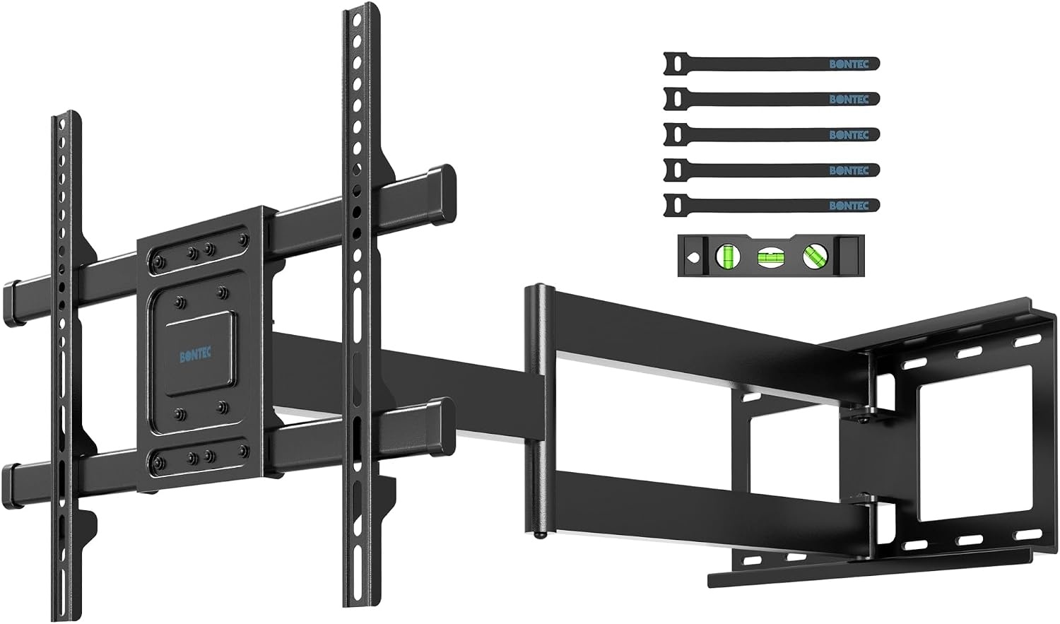 BONTEC TV-Muurbeugel met 850 mm Extra Lange Scharnierarm voor 32-70 Inch LCD/LED/OLED-TV's tot 60 kg, Kantelbaar, Zwenkbaar, Draaibaar, Max. VESA 400x400mm - Maat Verlengbaar 850 mm