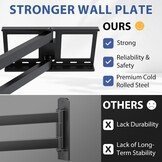 BONTEC TV-Muurbeugel met 850 mm Extra Lange Scharnierarm voor 32-70 Inch LCD/LED/OLED-TV's tot 60 kg, Kantelbaar, Zwenkbaar, Draaibaar, Max. VESA 400x400mm - Maat Verlengbaar 850 mm