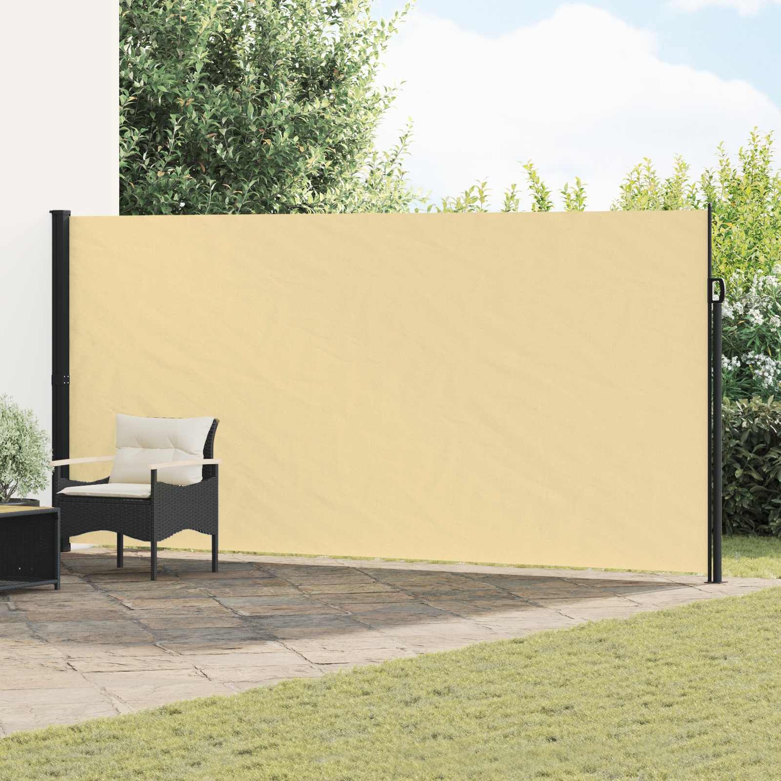 vidaXL Uittrekbaar Zijscherm Rechthoekig 200 x 500 cm Polyester Zand
