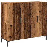 vidaXL Dressoir 90x34x80 cm bewerkt hout oud houtkleurig