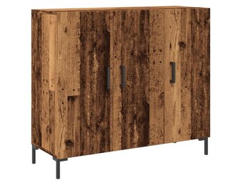 vidaXL Dressoir 90x34x80 cm bewerkt hout oud houtkleurig