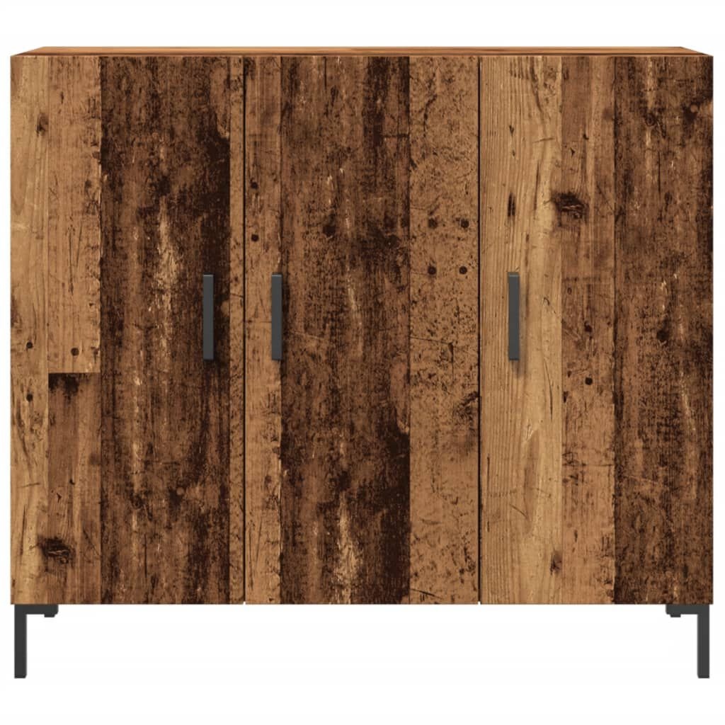 vidaXL Dressoir 90x34x80 cm bewerkt hout oud houtkleurig