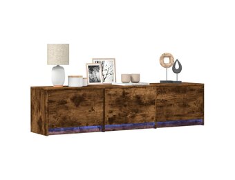 vidaXL Tv-meubel met LED 165x34x40 cm bewerkt hout gerookt eikenkleur