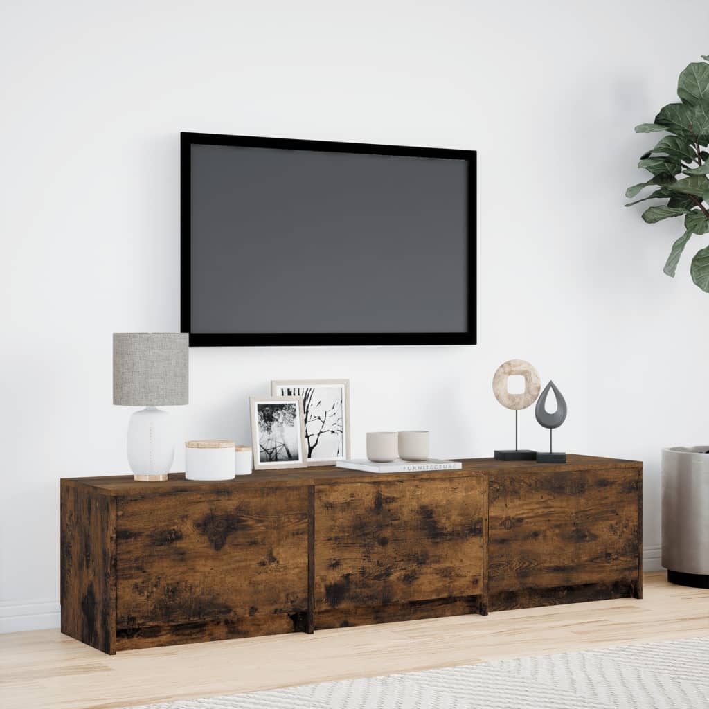 vidaXL Tv-meubel met LED 165x34x40 cm bewerkt hout gerookt eikenkleur