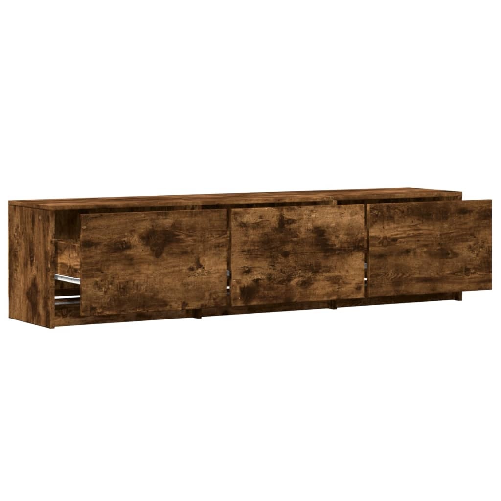 vidaXL Tv-meubel met LED 165x34x40 cm bewerkt hout gerookt eikenkleur