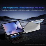 HOU Toetsenbordhoes voor Samsung Galaxy Tab S10+/S9 FE+/S9+/S8+/S7 FE/S7+ (12,4 inch) met magneetstandaard, multi-touch-trackpad, S-penhouder, 7 kleuren, 3 niveaus, achtergrondverlichting,