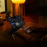 HOU Toetsenbordhoes voor Samsung Galaxy Tab S10+/S9 FE+/S9+/S8+/S7 FE/S7+ (12,4 inch) met magneetstandaard, multi-touch-trackpad, S-penhouder, 7 kleuren, 3 niveaus, achtergrondverlichting,
