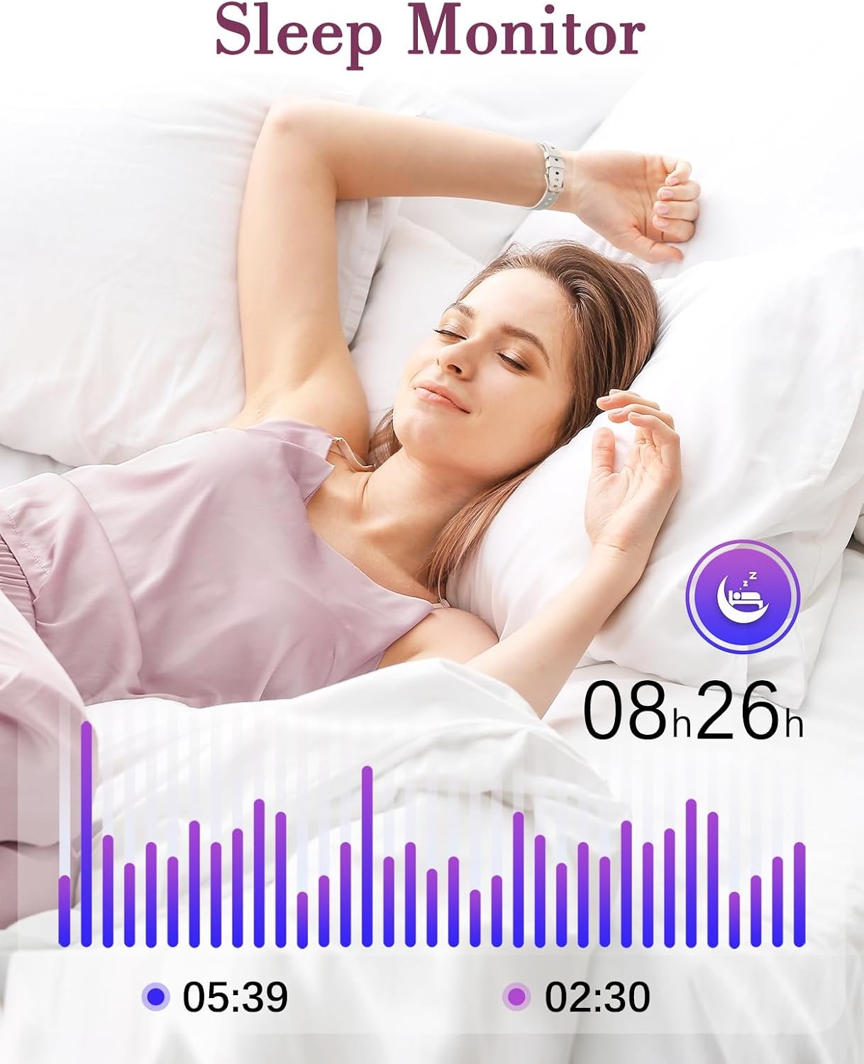 SHANG WING Smartwatch Dames 1,47 inch Fitness Tracker - Starlight Gold