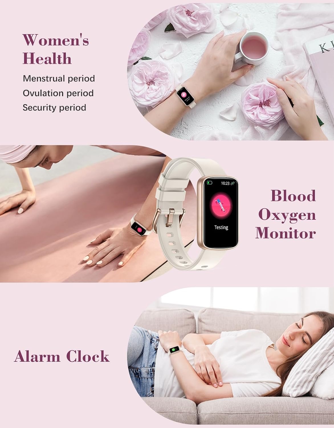 SHANG WING Smartwatch Dames 1,47 inch Fitness Tracker - Starlight Gold