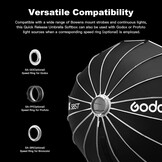 Godox S85T 85cm/33.5" Snelsluiting Scherm Softbox Paraplu Softbox Bowens Mount Diffuser Quick Release Compact met Tas en Zachte Doek voor Fotografie Speedlite Continous Light Monolight - Maat S85T/85cm