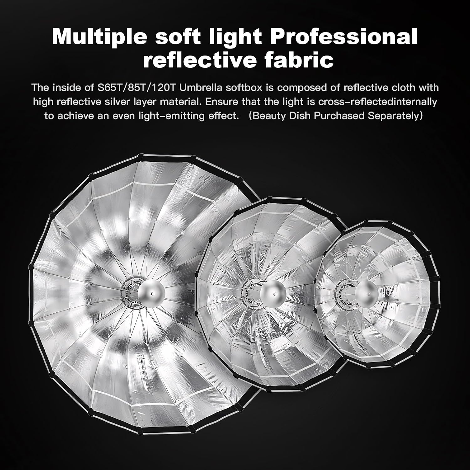 Godox S85T 85cm/33.5" Snelsluiting Scherm Softbox Paraplu Softbox Bowens Mount Diffuser Quick Release Compact met Tas en Zachte Doek voor Fotografie Speedlite Continous Light Monolight - Maat S85T/85cm