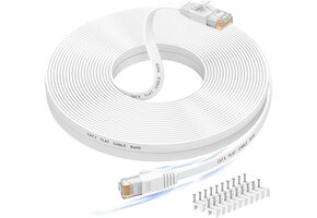 Ethernetkabel Cat 6 30m Wit - 1 Gbps - 33% Korting