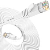 Nixsto Ethernet-kabel, 30 m, RJ45 Cat 6, netwerkkabel, high-speed internetkabel met testerstekker RJ45 voor Swtich-router, compatibel met Cat 7/Cat 8 ethernetkabel, wit - Maat 30M