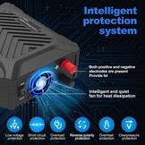 omvormer 12V naar 230V zuivere sinus 2000W/4000W Spanningsomvormer 12v 230v met 2 EU-stopcontacten, 1 Type-C poort, 2.1A USB-poort voor Vrachtwagens, Camping, Kamperen (48V/60V/72V-3000W)