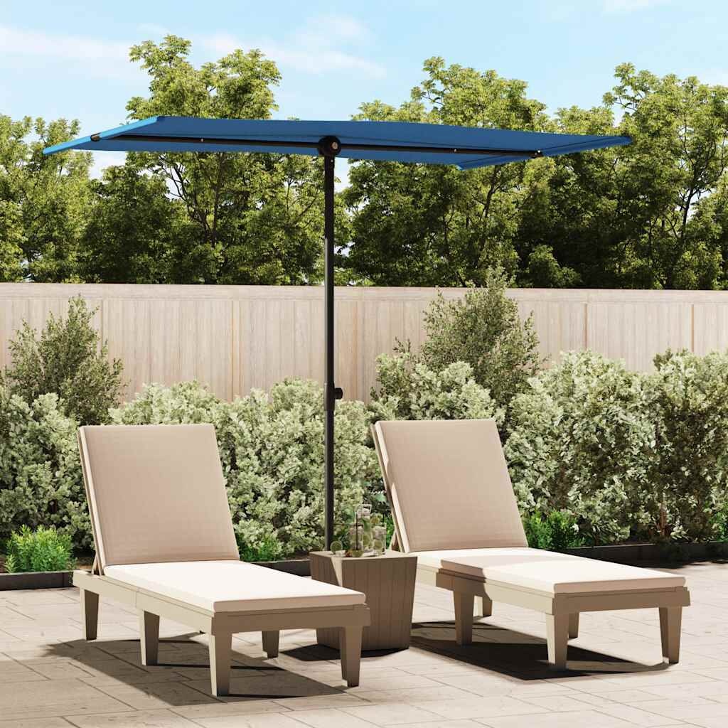 vidaXL Parasol met aluminium paal 2x1,5 m azuurblauw