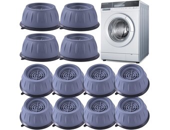 12 stuks wasmachine anti-vibratievoeten, trillingsdemper voor wasmachine, antislip voeten ter voorkoming van lawaai en wegglijden