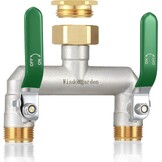 2-weg waterverdeler hoge debiet met messing vernikkeld vernikkeld waterkraan verdeler 2-weg tuinverdeler met rode verlenggrepen 1 inch aansluiting - Maat 2-weg rood - 1 inch