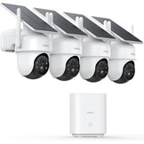 AOSU 2K Solar Beveiligingscamera Set - 4 Stuks - 360° Draaibaar - Met Homebase en Nachtzicht