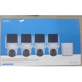 AOSU 2K Solar Beveiligingscamera Set - 4 Stuks - 360° Draaibaar - Met Homebase en Nachtzicht