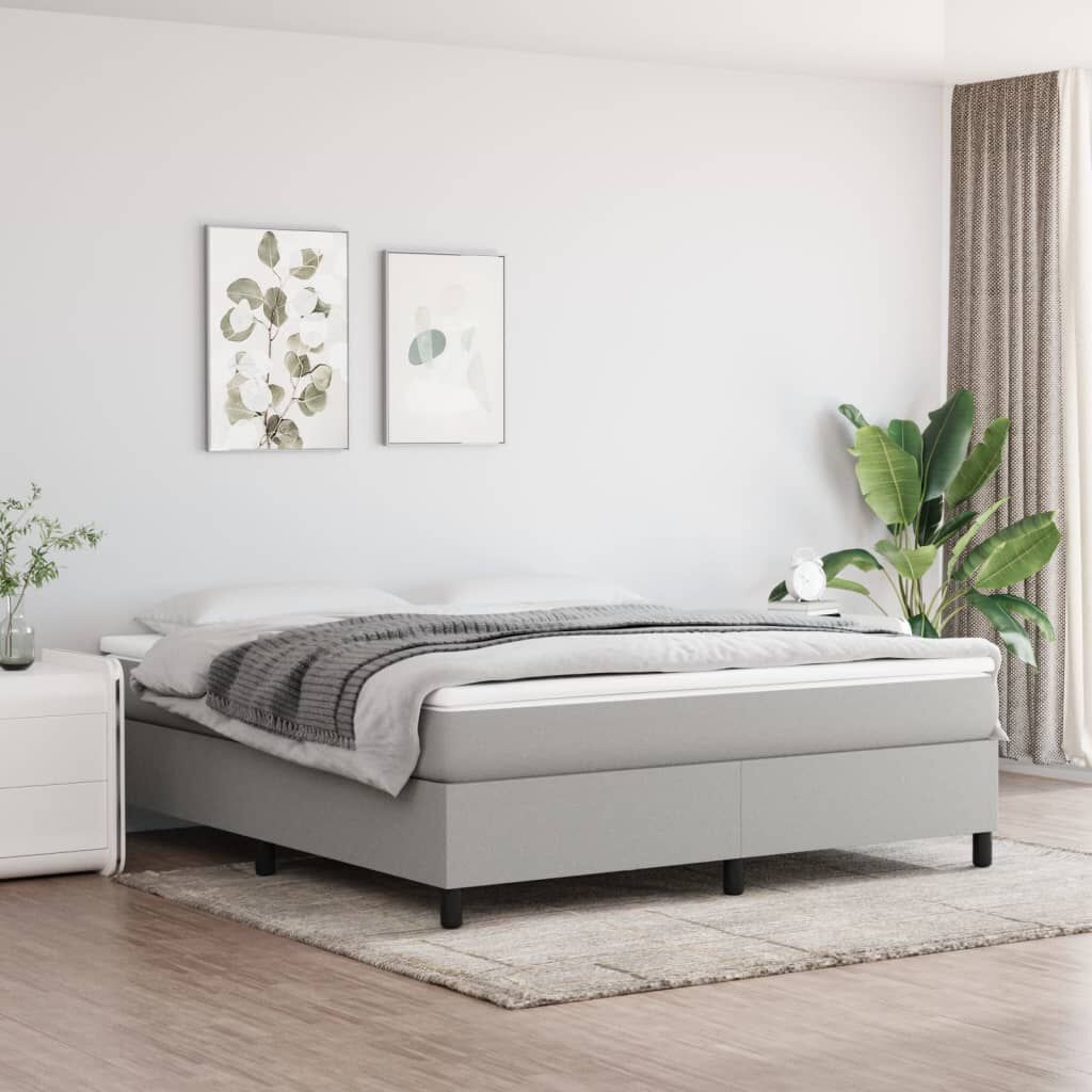 vidaXL Bedframe zonder matras stof lichtgrijs 180x200 cm