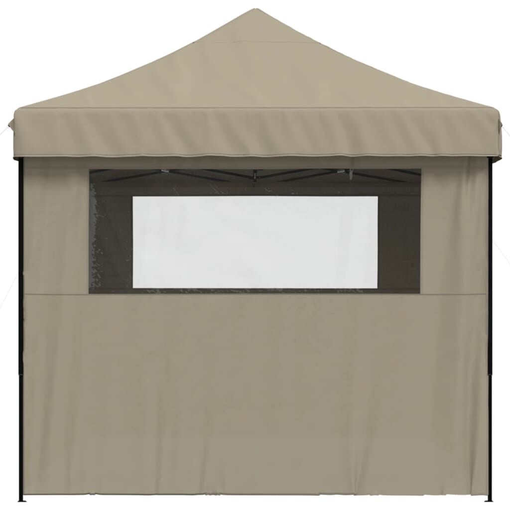 vidaXL Partytent inklapbaar pop-up met 4 zijwanden taupe