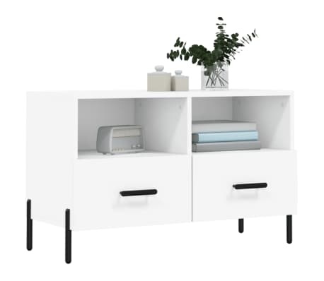 vidaXL Tv-meubel 80x36x50 cm bewerkt hout wit