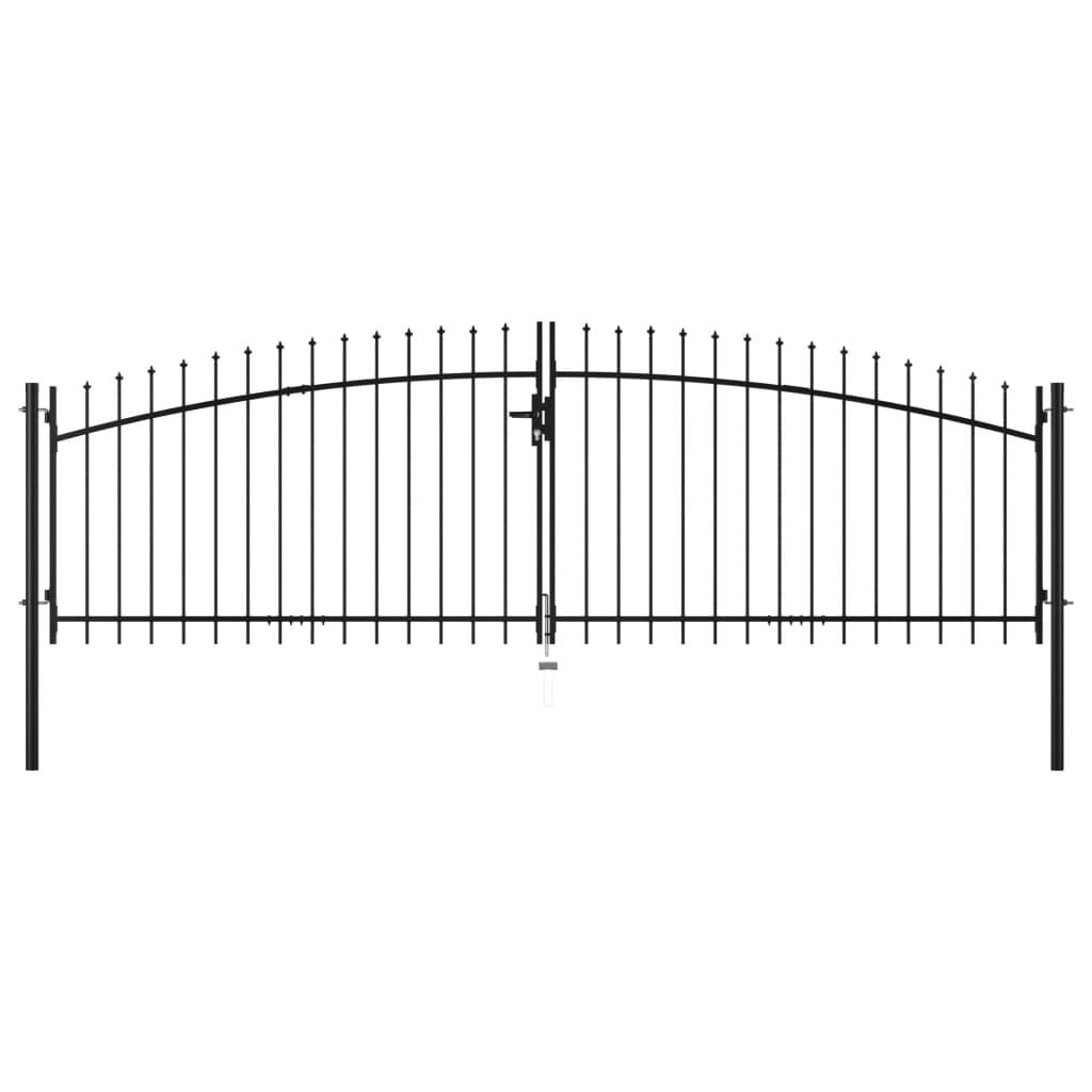 vidaXL Hekpoort dubbele deur met speren bovenkant 400x200 cm