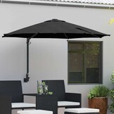 vidaXL Tuinparasol 248 x 248 x 148 cm Polyester en staal Zwart