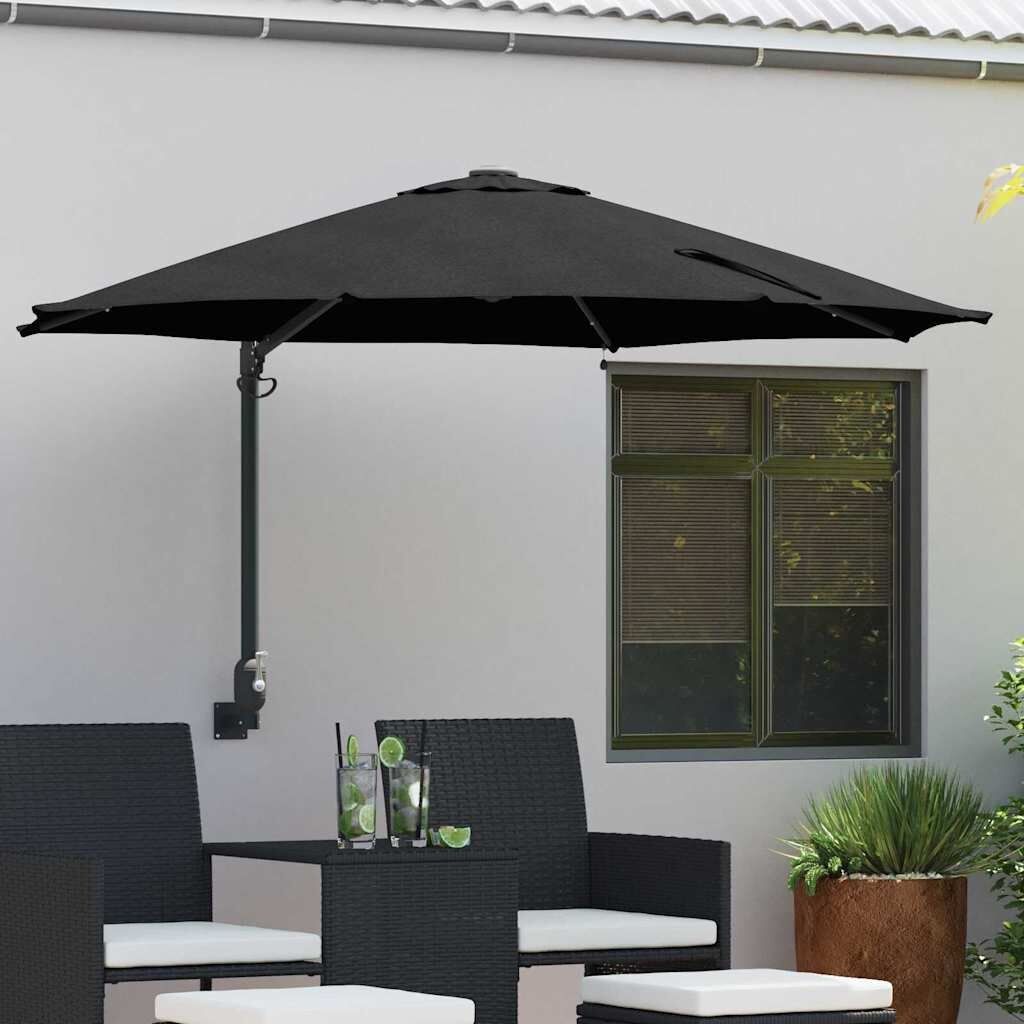 vidaXL Tuinparasol 248 x 248 x 148 cm Polyester en staal Zwart