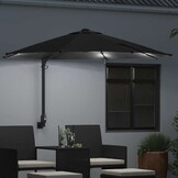 vidaXL Tuinparasol 248 x 248 x 148 cm Polyester en staal Zwart