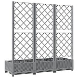 vidaXL Plantenbak met latwerk 120x40x121,5 cm polypropeen lichtgrijs