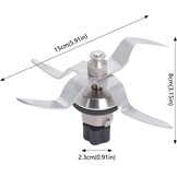 Vervangend mes voor Silvercrest Monsieur Cuisine Connect / Monsieur Cuisine Smart, roestvrij staal reservemes, accessoires voor Monsieur Cuisine, met 1 reinigingsborstel (basis met 5 tanden)