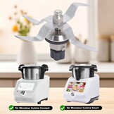 Vervangend mes voor Silvercrest Monsieur Cuisine Connect / Monsieur Cuisine Smart, roestvrij staal reservemes, accessoires voor Monsieur Cuisine, met 1 reinigingsborstel (basis met 5 tanden)