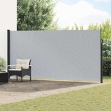 vidaXL Uittrekbaar Zijscherm Rechthoekig 220 x 500 cm Polyester Grijs