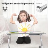 Laptoptafel voor Bed, Verstelbare Hoogte en Hoek, Inklapbaar Bedtafel met Lade, Tablet Standaard, Schoottafels voor Bed, Bank, Vloer(53 x 30 cm, Beige)