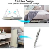 Laptoptafel voor Bed, Verstelbare Hoogte en Hoek, Inklapbaar Bedtafel met Lade, Tablet Standaard, Schoottafels voor Bed, Bank, Vloer(53 x 30 cm, Beige)