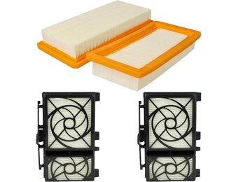 4 stuks filteraccessoires voor Kärcher DS6 DS 6 Premium stofzuiger reserveonderdelen (2 motorbeschermingsfilters + 2 HEPA-13-filters)