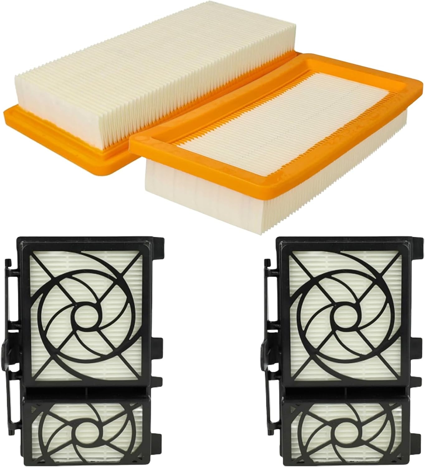 4 stuks filteraccessoires voor Kärcher DS6 DS 6 Premium stofzuiger reserveonderdelen (2 motorbeschermingsfilters + 2 HEPA-13-filters)