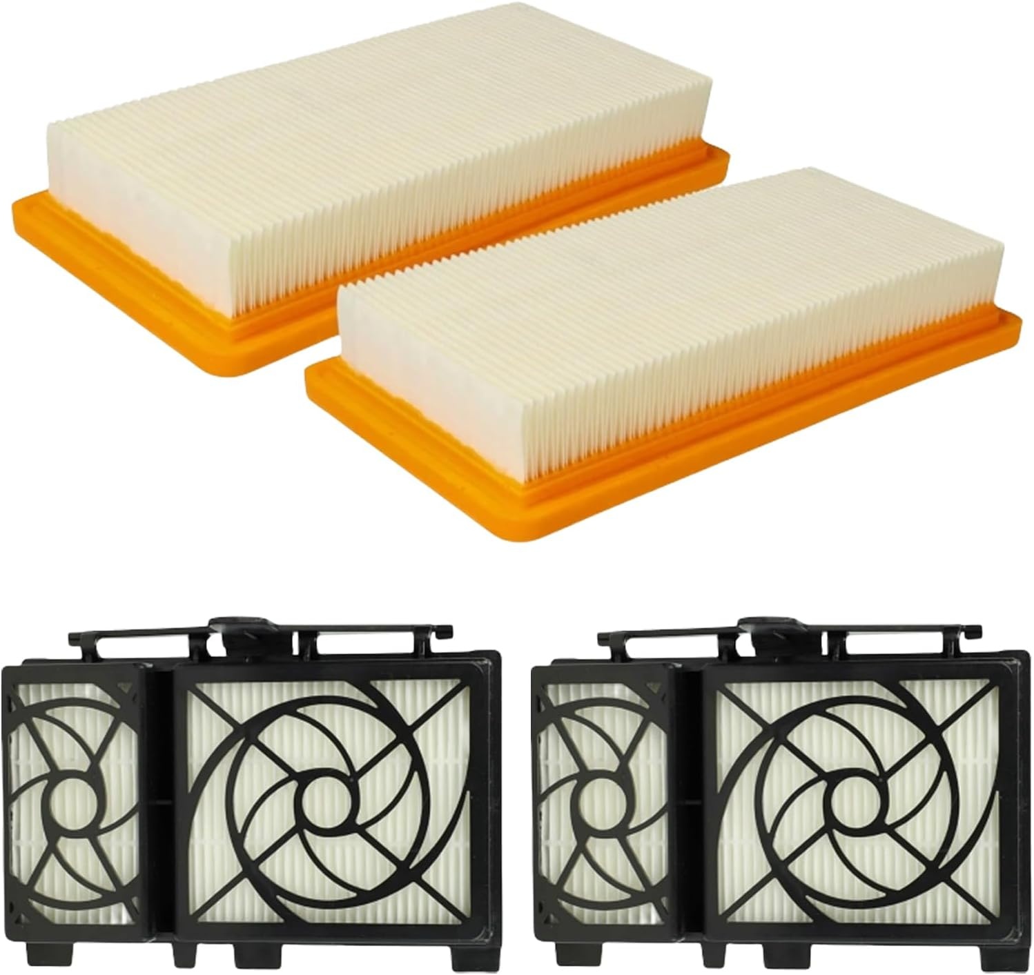 4 stuks filteraccessoires voor Kärcher DS6 DS 6 Premium stofzuiger reserveonderdelen (2 motorbeschermingsfilters + 2 HEPA-13-filters)
