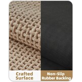 COLOR&GEOMETRY Beige badmat met chenille rubberen achterkant, antislip, absorberend, sneldrogend, wasbaar - 60 x 90 cm grote badkamermat dunne badkamertapijten passen onder de deur