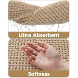 COLOR&GEOMETRY Beige badmat met chenille rubberen achterkant, antislip, absorberend, sneldrogend, wasbaar - 60 x 90 cm grote badkamermat dunne badkamertapijten passen onder de deur