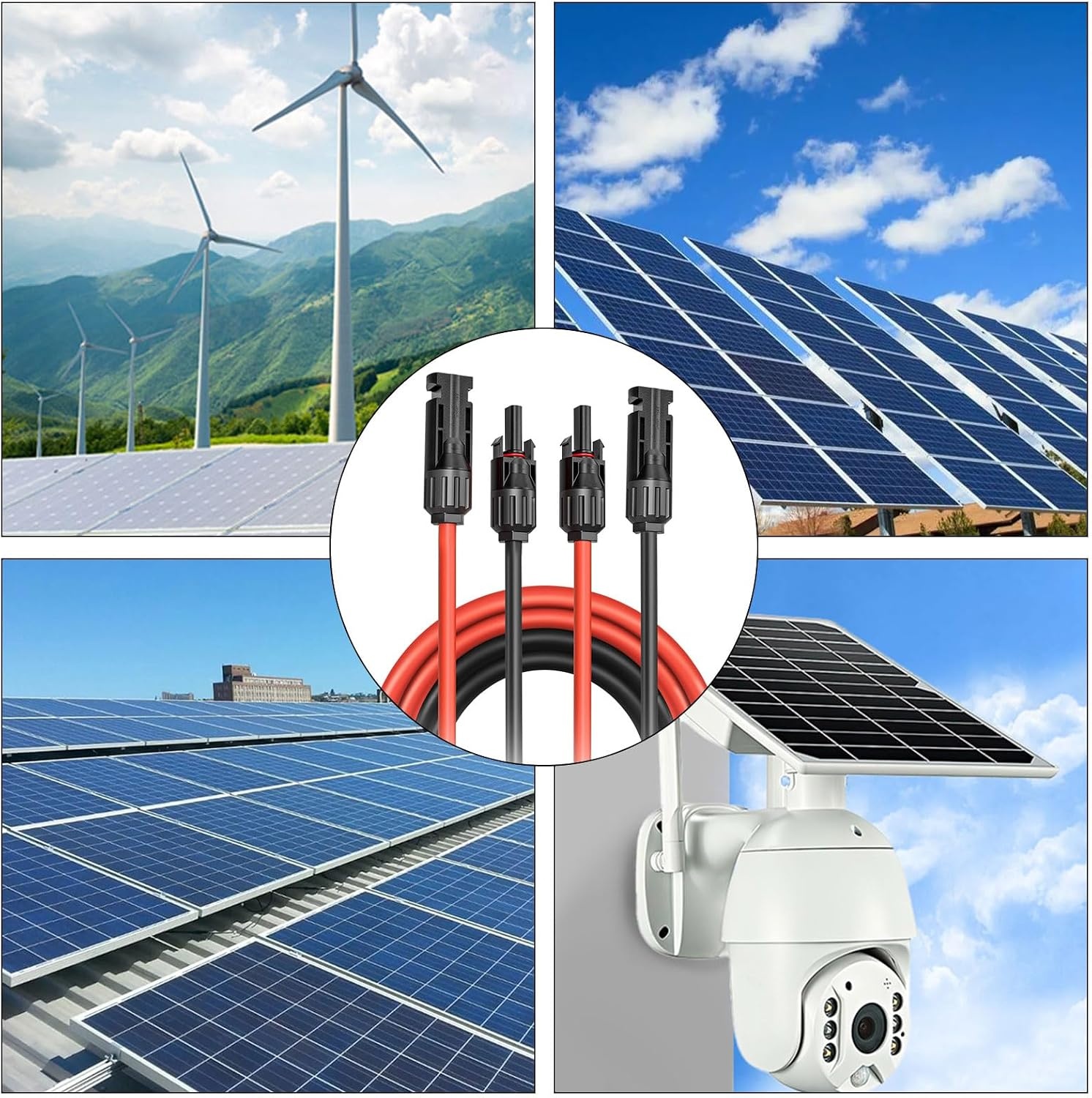 Zonnekabelverlenging, 4 mm², 1/2/3/5/10 m zonnekabelverlenging, fotovoltaïsche zonnekabel, verbindingskabel zonnestekker, IP67 waterdichte stekker (4 mm²/5 m)